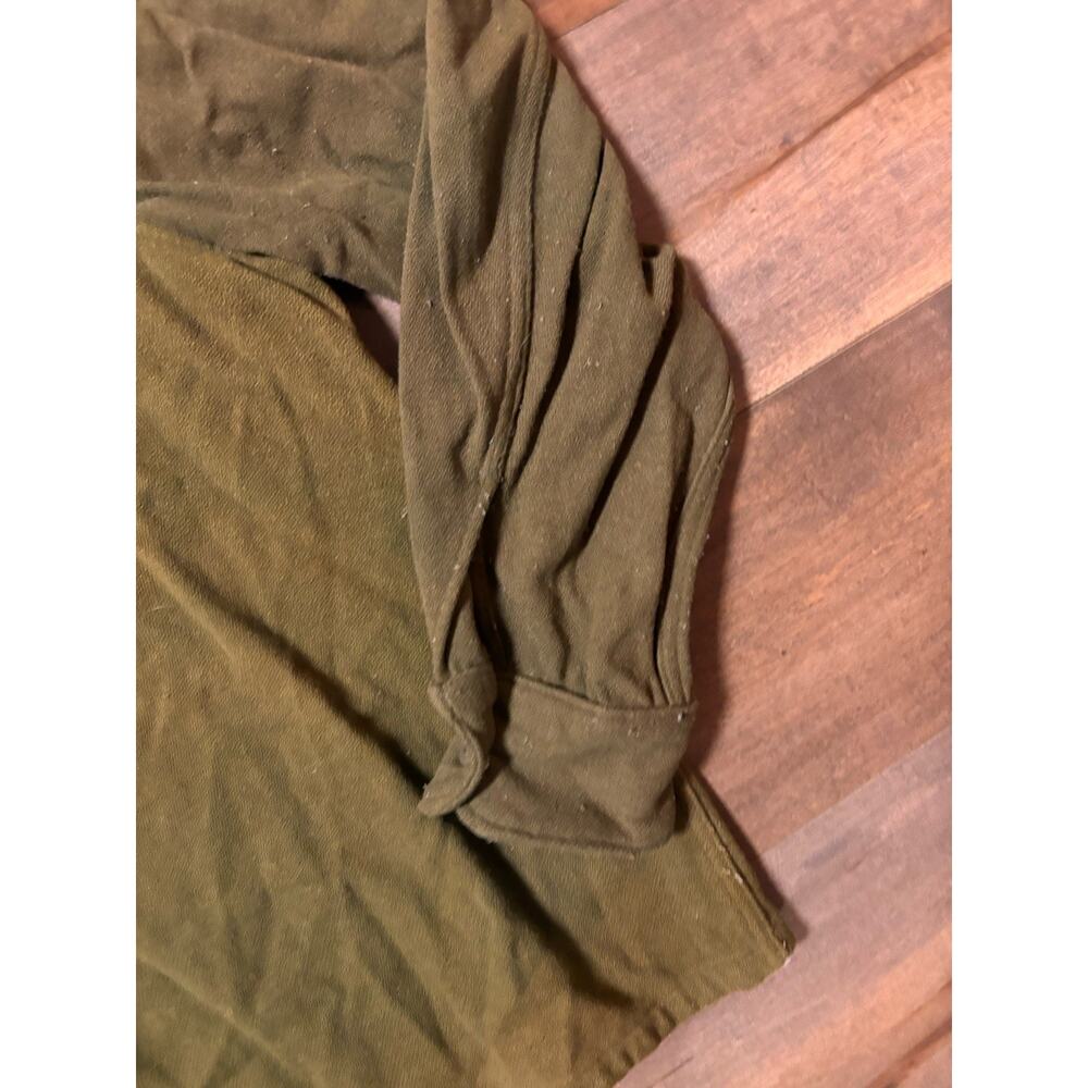 Vintage US Army Shirt Mens Medium Cold Weather Field Wool Olive Green 70s - Picture 5 of 12